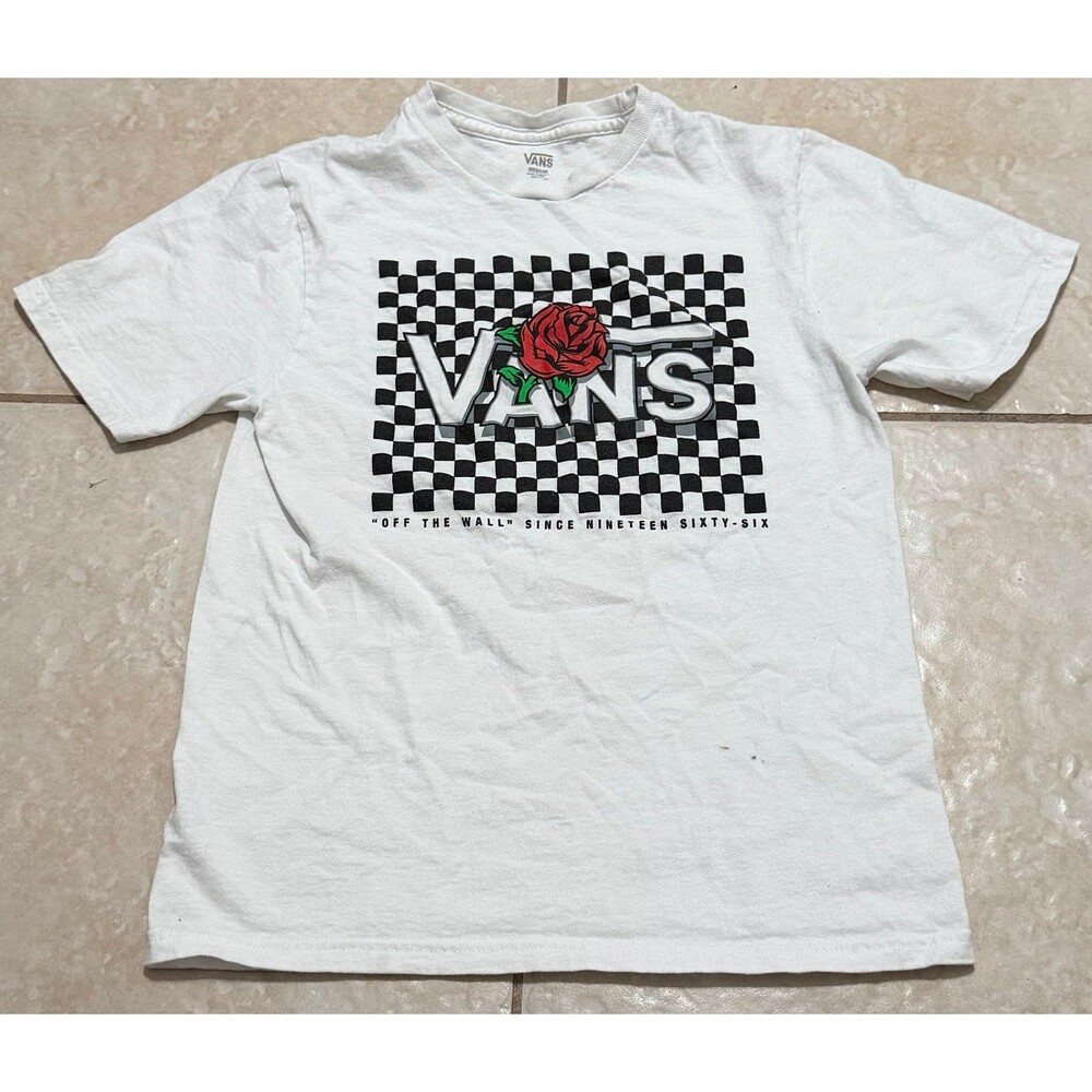 Vans Off The Wall Rose Checkered Boys T-Shirt